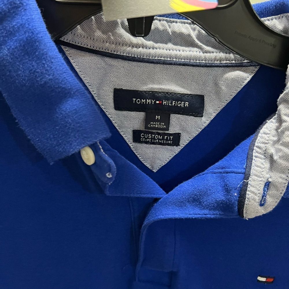 Tommy Hilfiger Men's Blue Polo Shirt Sizee Medium #218 - Picture 2 of 5